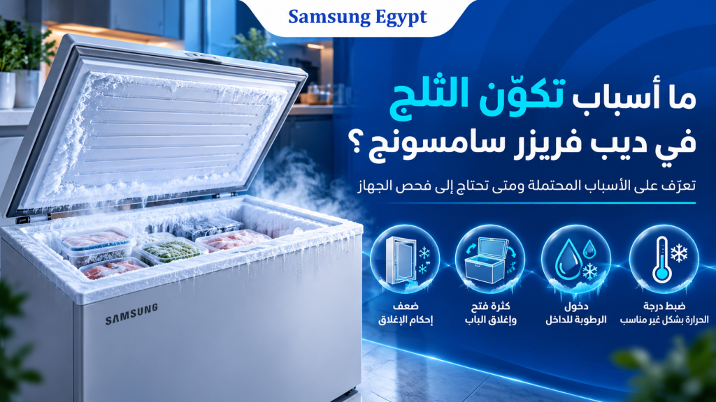ما أسباب تكوّن الثلج في ديب فريزر سامسونج؟